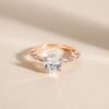 EAMTI 925 Sterling Silver Ring Oval Cut Cubic Zirconia Engagement Rings Solitaire Halo Promise Ring For Women Size 3-13