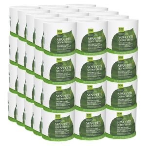 Seventh Generation White Toilet Paper 2-ply 100% Recycled Paper, 500 sheets, Pack of 60