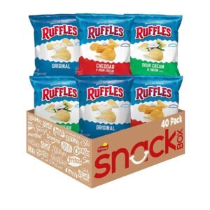 Ruffles Potato Chips Variety Pack, 1 Ounce (Pack of 40)