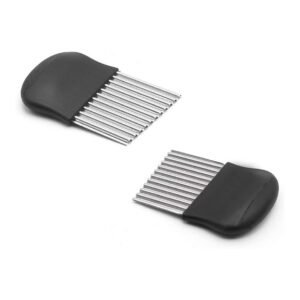 Potato Carrot Vegetable Crinkle Wavy Chopper Cutter Blade French Fry Slicer Easy Quick Kitchen Tool Knife Stainless Steel Blade 2 Packs/Set